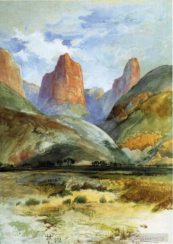 Thomas Moran Types de peintures - Colburns Butte Sud de l'Utah