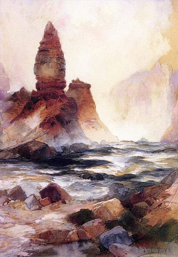 Thomas Moran Types de peintures - Tower Falls et Sulphur Rock Yellowstone