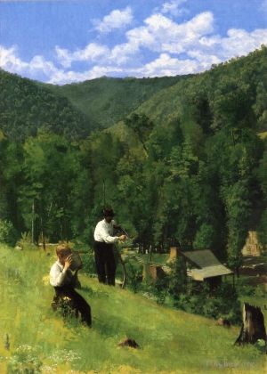 Thomas Pollock Anshutz œuvres - Le fermier et son fils à la récolte