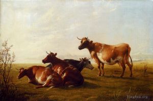 Thomas Sidney Cooper œuvres - Vaches dans un pré