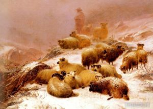 Thomas Sidney Cooper œuvres - Le froid des moutons d'hiver