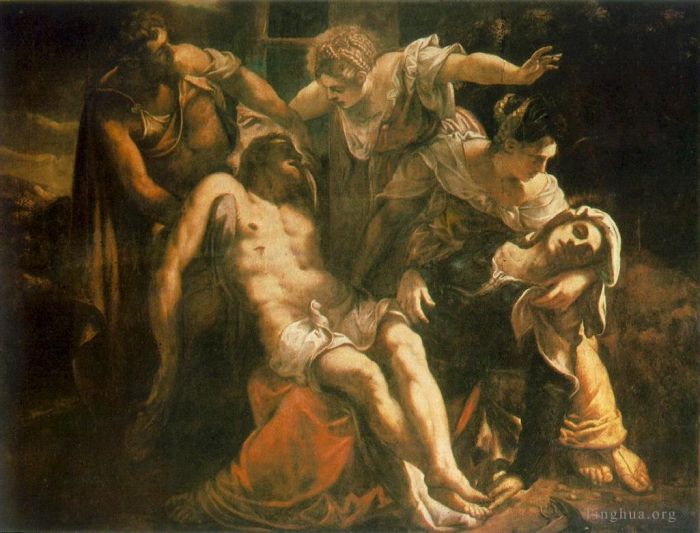 Tintoretto Peinture à l'huile - Descente de croix