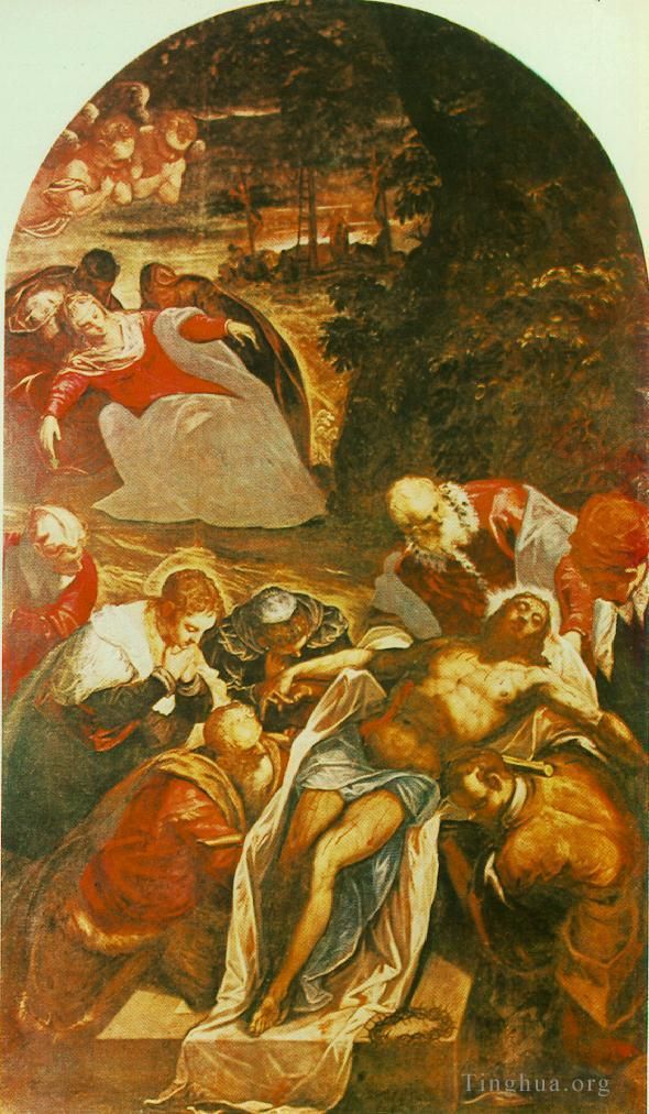 Tintoretto Peinture à l'huile - Mise au tombeau