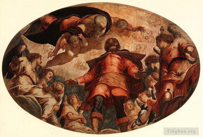 Tintoretto Peinture à l'huile - Glorification de St Roch