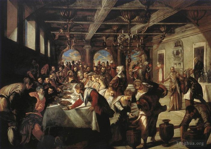 Tintoretto Peinture à l'huile - Mariage à Cana