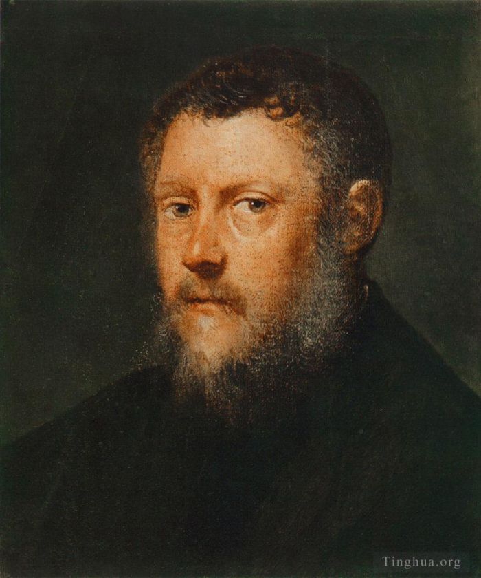 Tintoretto Peinture à l'huile - Fragment de portrait d'homme