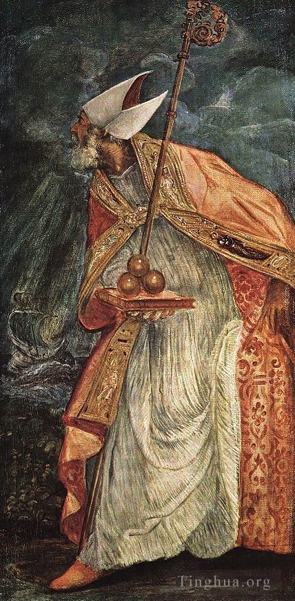 Tintoretto Peinture à l'huile - Saint Nicolas