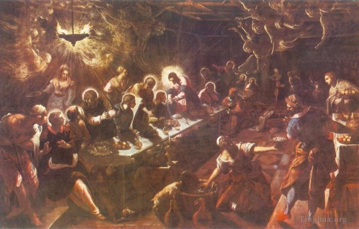 Tintoretto Peinture à l'huile - Le dernier souper