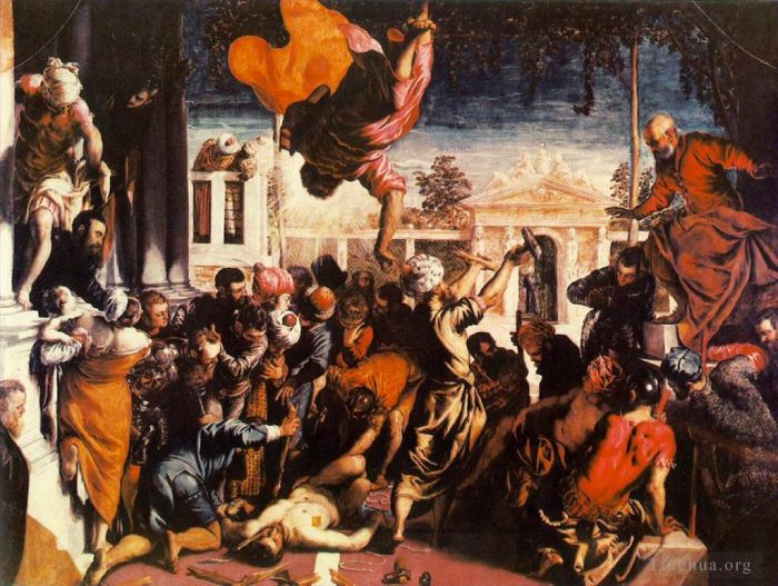 Tintoretto Peinture à l'huile - Le miracle de saint Marc libérant l'esclave