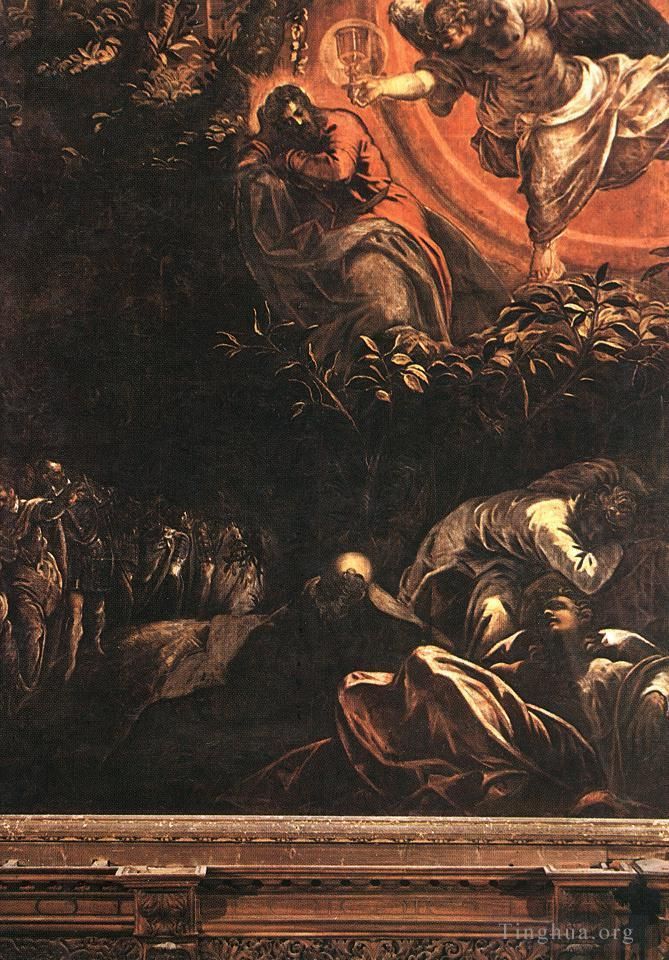 Tintoretto Peinture à l'huile - La prière dans le jardin