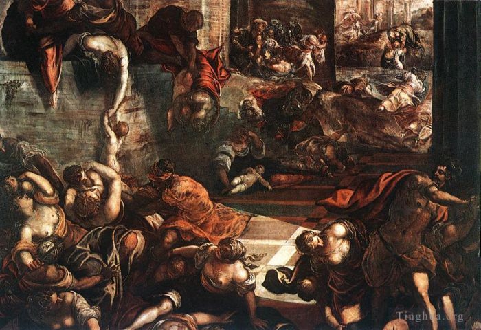 Tintoretto Peinture à l'huile - Le massacre des innocents