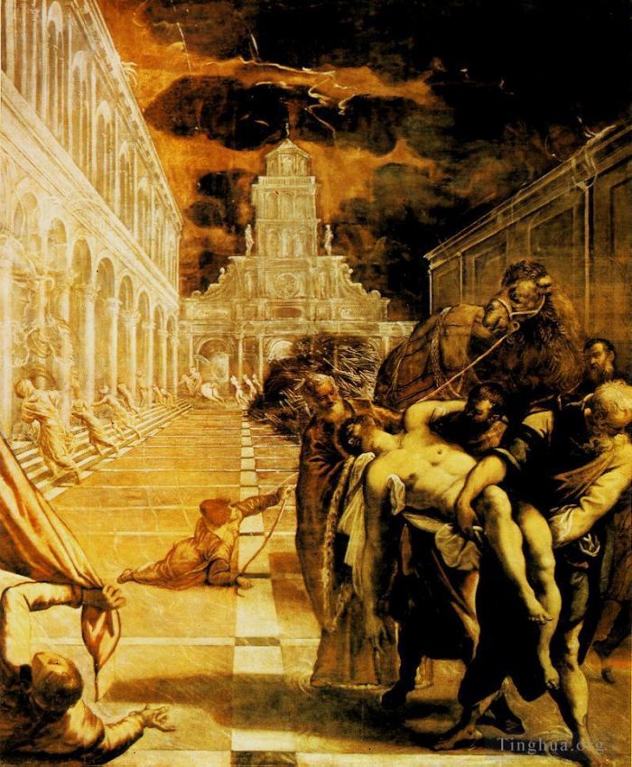 Tintoretto Peinture à l'huile - Le vol du cadavre de saint Marc