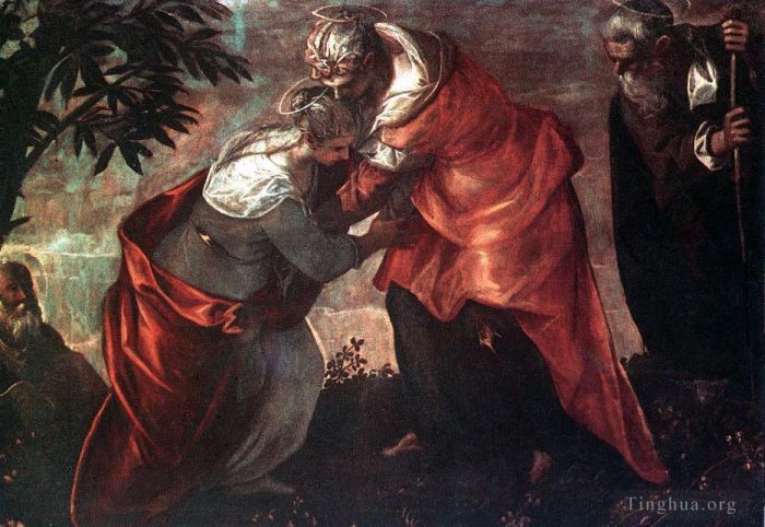 Tintoretto Peinture à l'huile - La visite
