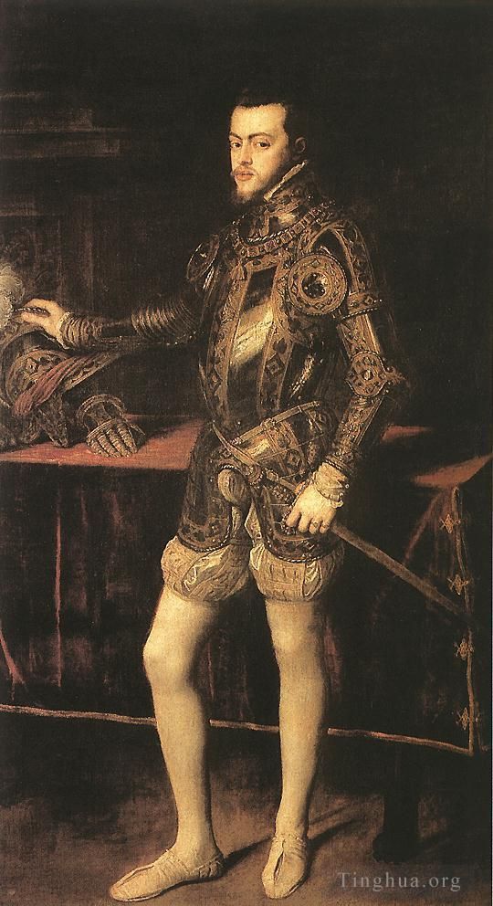 Titien Peinture à l'huile - Le roi Philippe II