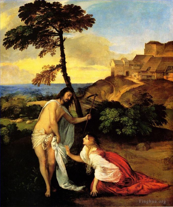 Titien Peinture à l'huile - Noli moi Tangere 1511