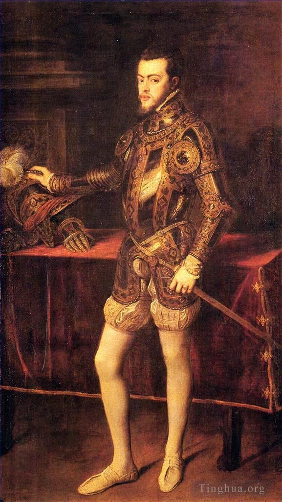 Titien Peinture à l'huile - Philippe II comme prince