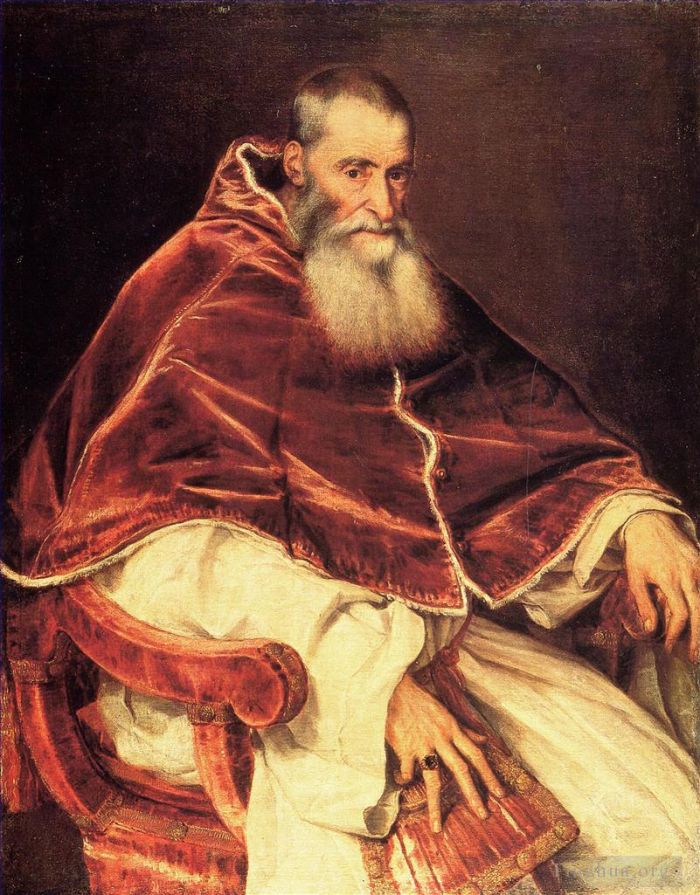 Titien Peinture à l'huile - Le pape Paul