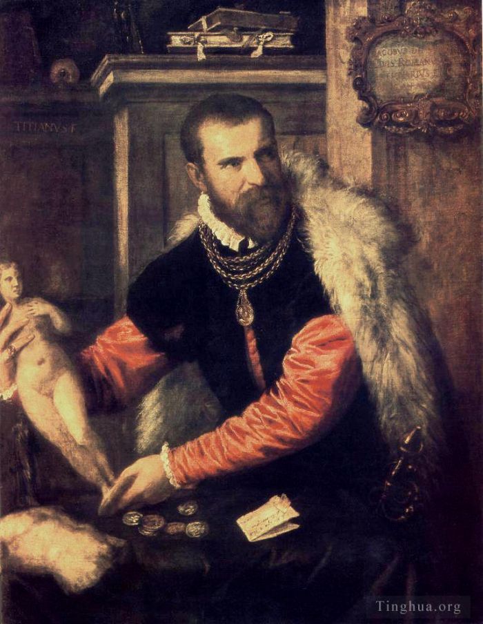 Titien Peinture à l'huile - Portrait de Jacopo Strada