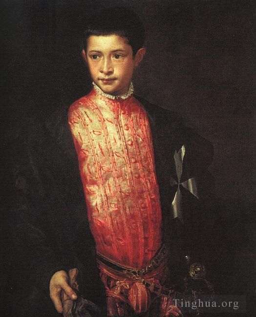 Titien Peinture à l'huile - Portrait de Ranuccio Farnèse