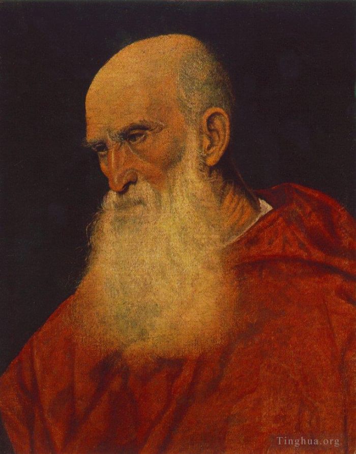 Titien Peinture à l'huile - Portrait d'un vieil homme Pietro Cardinal Bembo