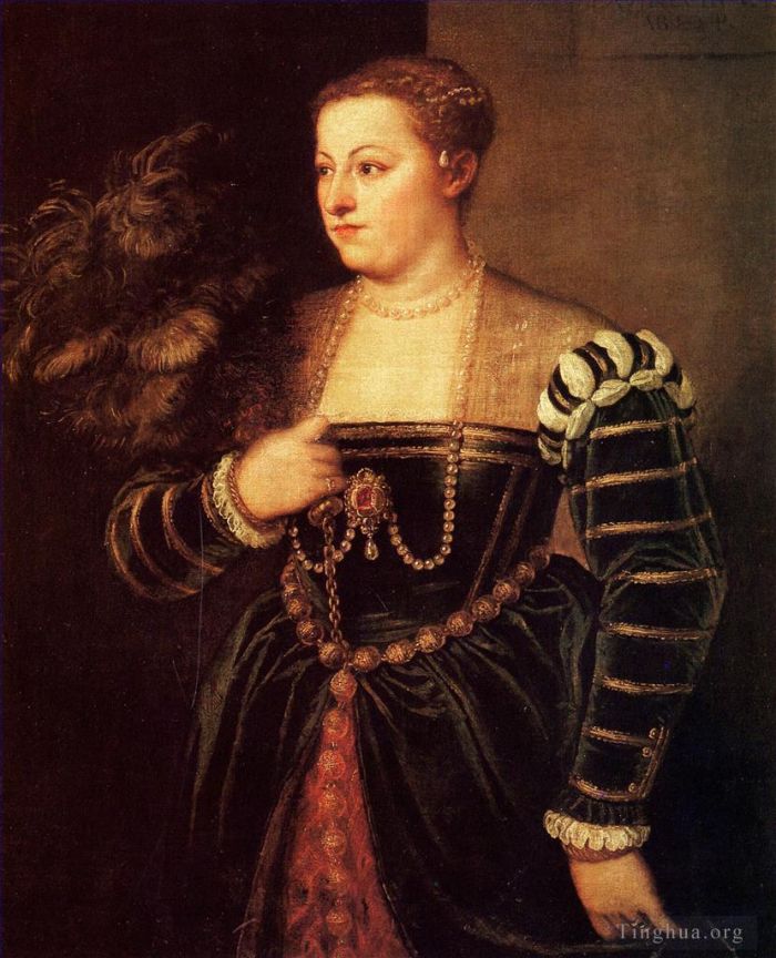 Titien Peinture à l'huile - Lavinia, fille du Titien 1560