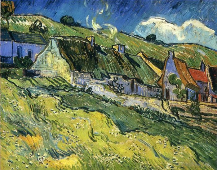 Vincent Willem Van Gogh Peinture à l'huile - Un groupe de chalets