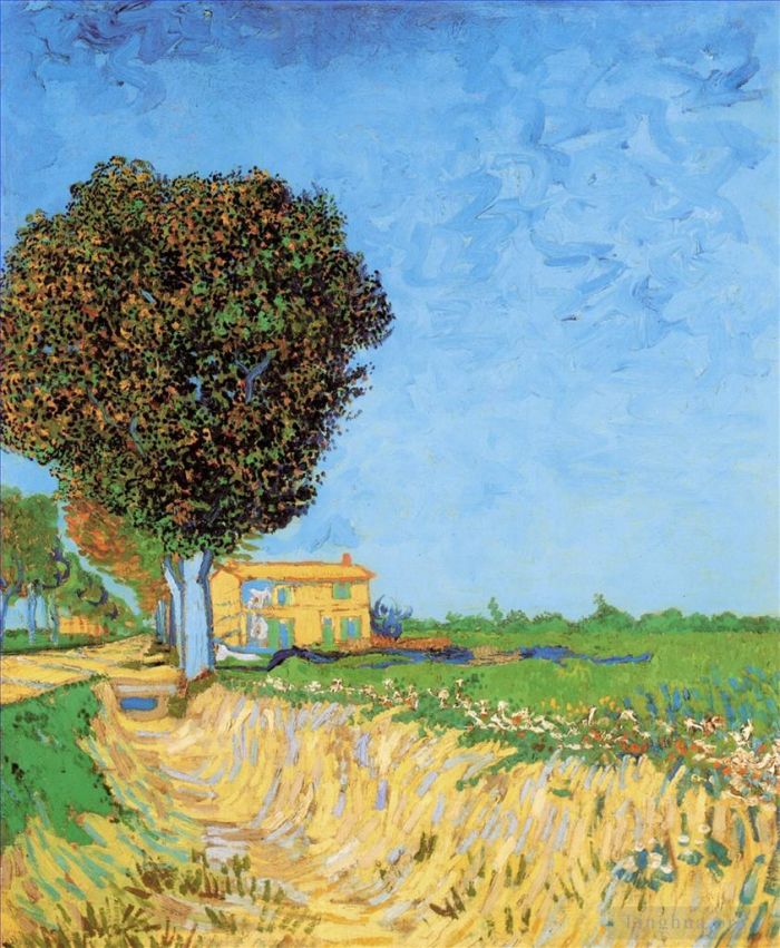 Vincent Willem Van Gogh Peinture à l'huile - Une ruelle près d’Arles
