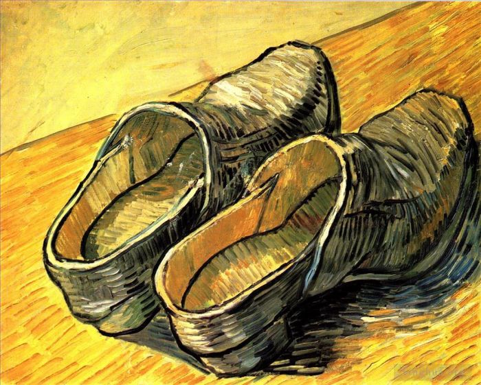 Vincent Willem Van Gogh Peinture à l'huile - Une paire de sabots en cuir
