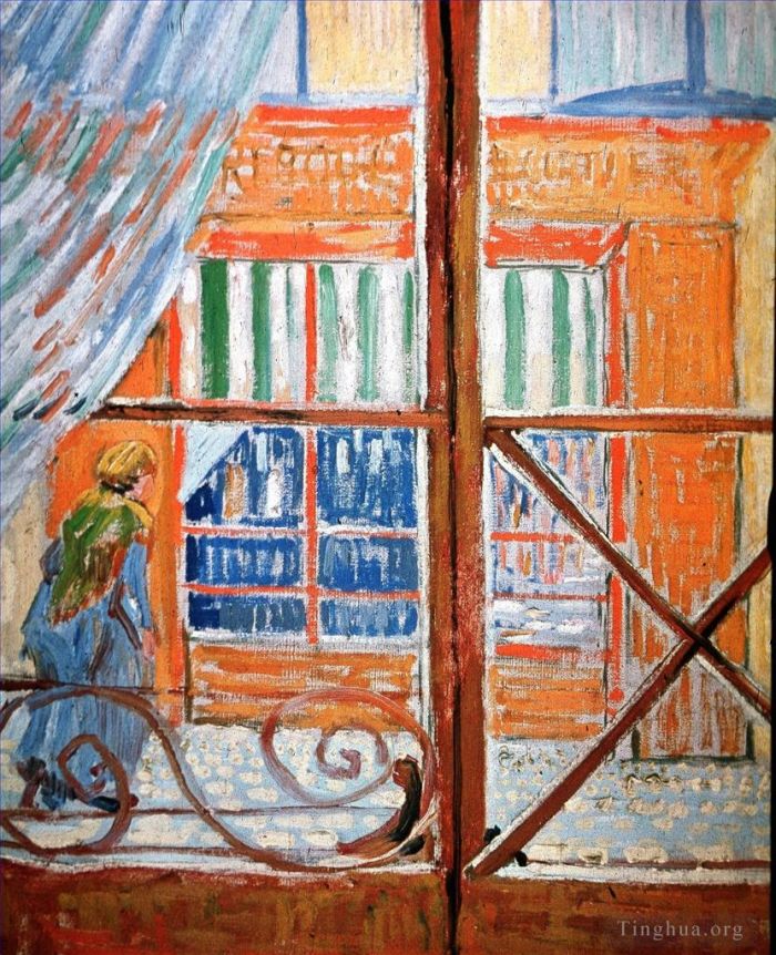 Vincent Willem Van Gogh Peinture à l'huile - Une boucherie de porc vue depuis une fenêtre
