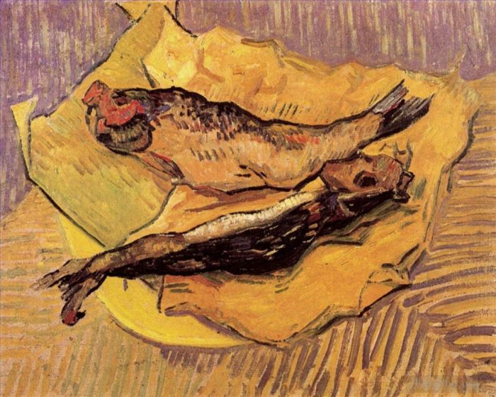Vincent Willem Van Gogh Peinture à l'huile - Des ballonnements sur un morceau de papier jaune