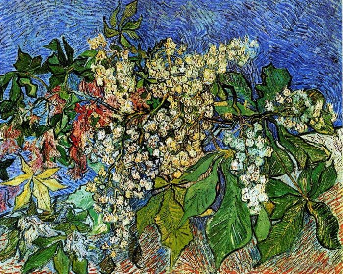 Vincent Willem Van Gogh Peinture à l'huile - Branches de châtaignier en fleurs