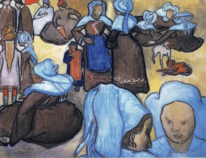 Vincent Willem Van Gogh Peinture à l'huile - Femmes Bretonnes