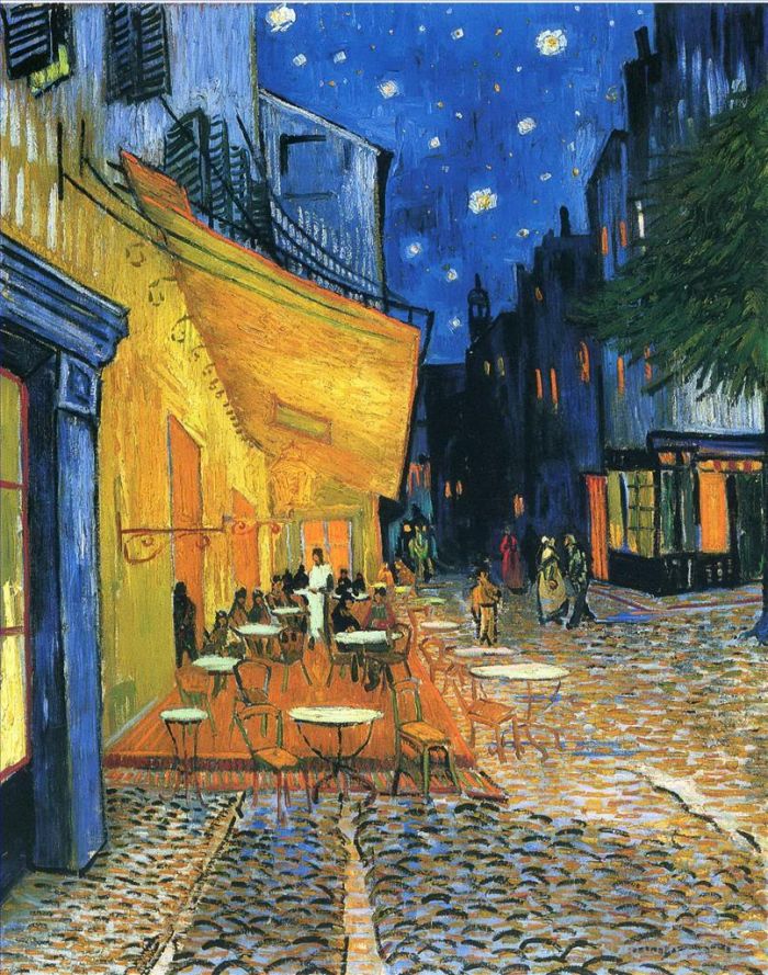 Vincent Willem Van Gogh Peinture à l'huile - Café Terrasse Place du Forum Arles