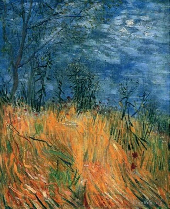 Vincent Willem Van Gogh Peinture à l'huile - Bordure d'un champ de blé avec des coquelicots