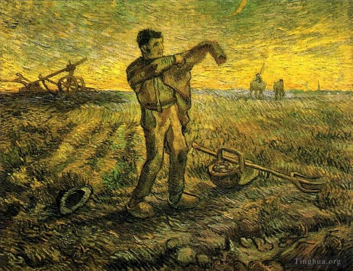 Vincent Willem Van Gogh Peinture à l'huile - Soirée La Fin de Journée après Millet
