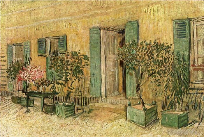 Vincent Willem Van Gogh Peinture à l'huile - Extérieur d'un restaurant à Asnières