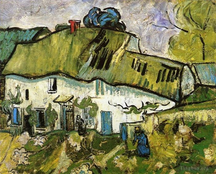 Vincent Willem Van Gogh Peinture à l'huile - Ferme à deux personnages