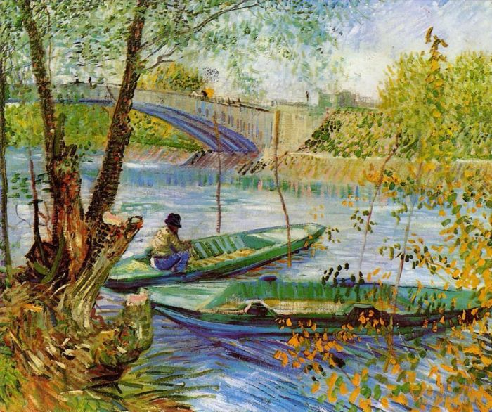 Vincent Willem Van Gogh Peinture à l'huile - Pêche au printemps
