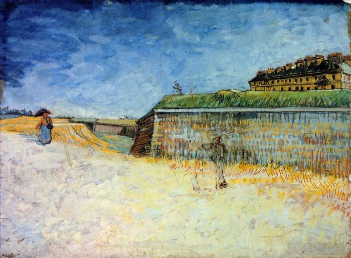 Vincent Willem Van Gogh Peinture à l'huile - Fortifications de Paris avec maisons