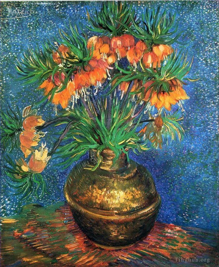 Vincent Willem Van Gogh Peinture à l'huile - Fritillaires dans un vase en cuivre