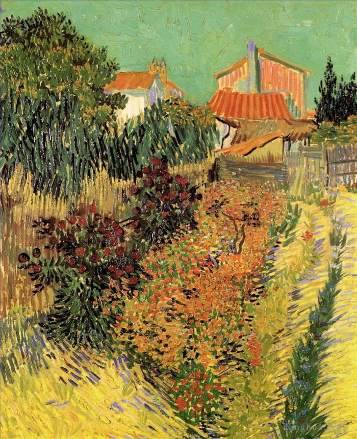 Vincent Willem Van Gogh Peinture à l'huile - Jardin derrière une maison