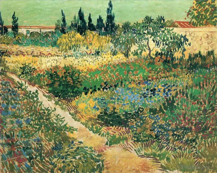 Vincent Willem Van Gogh Peinture à l'huile - Jardin avec des fleurs