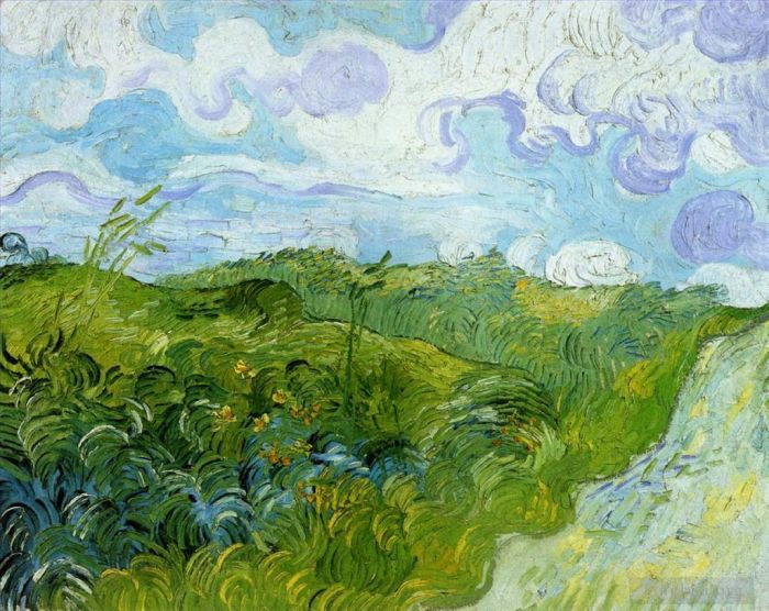 Vincent Willem Van Gogh Peinture à l'huile - Champs de blé vert