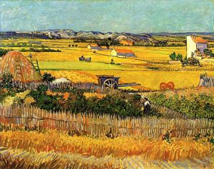 Vincent Willem Van Gogh œuvres - Vendanges à La Crau avec Montmajour en arrière-plan