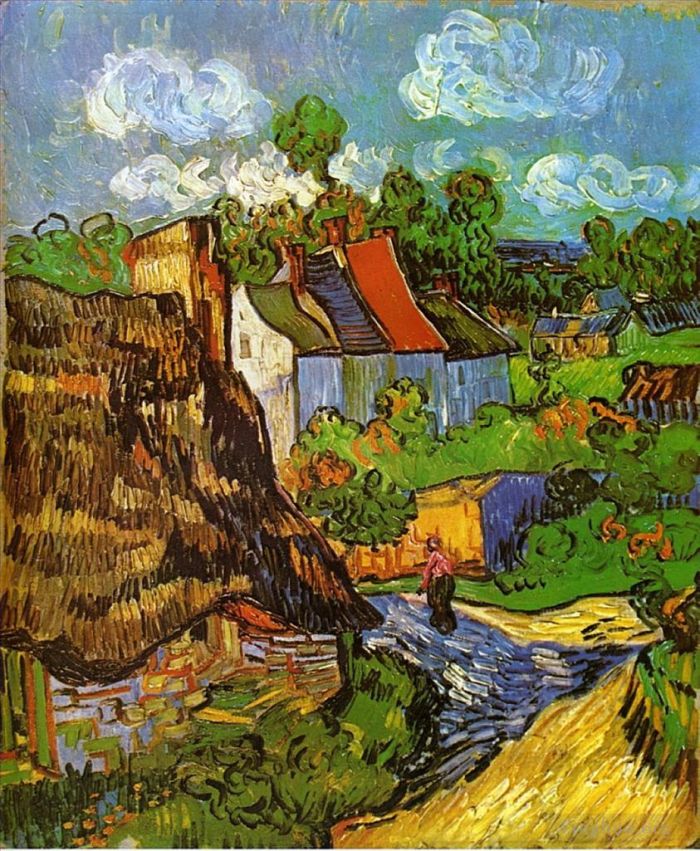 Vincent Willem Van Gogh Peinture à l'huile - Maisons à Auvers 2