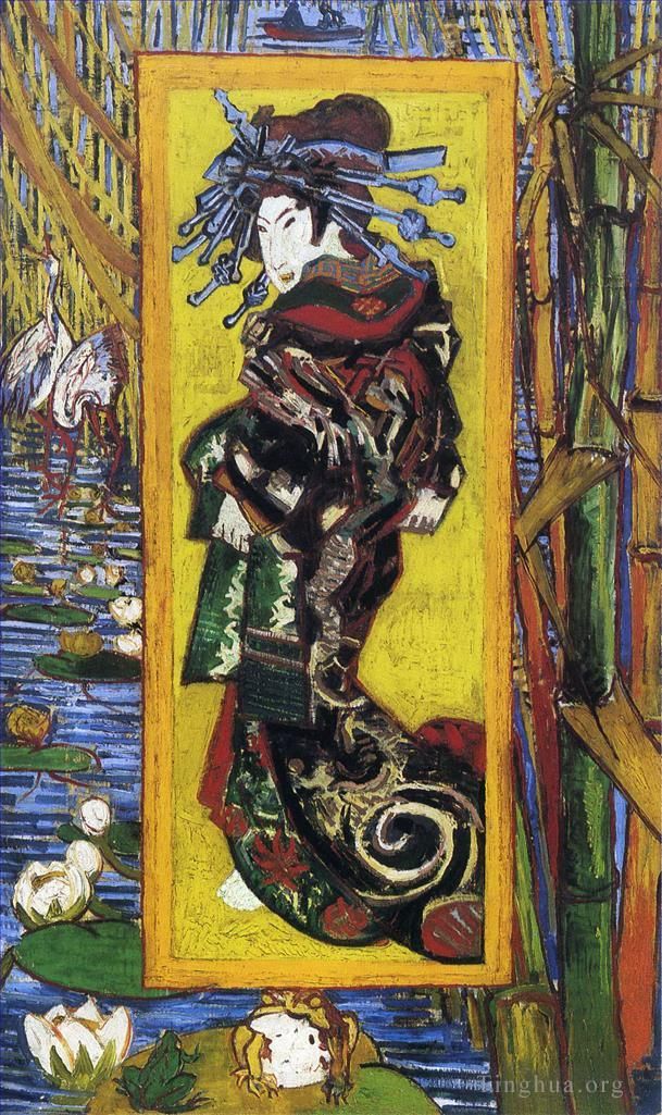 Vincent Willem Van Gogh Peinture à l'huile - Japonaiserie Oiran d'après Kesai Eisen