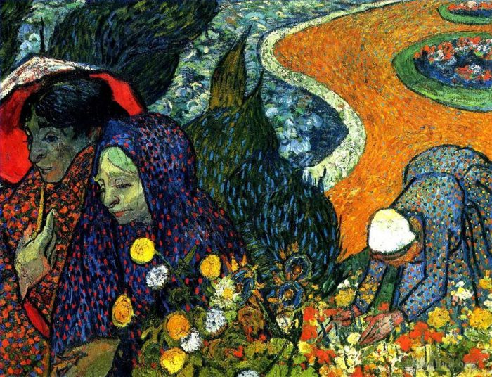 Vincent Willem Van Gogh Peinture à l'huile - Dames d'Arles Souvenirs du Jardin d'Etten
