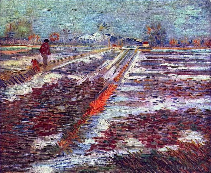 Vincent Willem Van Gogh Peinture à l'huile - Paysage avec de la neige