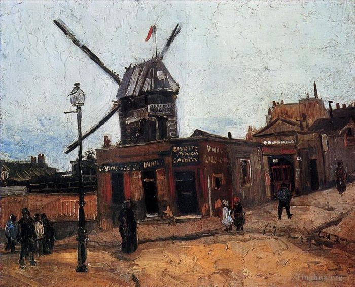 Vincent Willem Van Gogh Peinture à l'huile - Le Moulin de la Galette