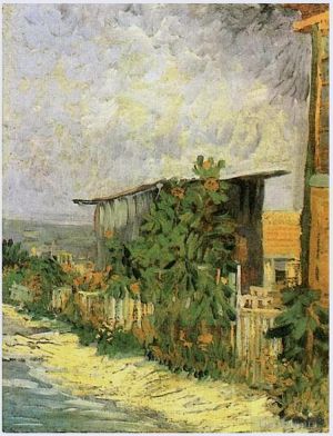 Vincent Willem Van Gogh œuvres - Chemin Montmartre avec tournesols